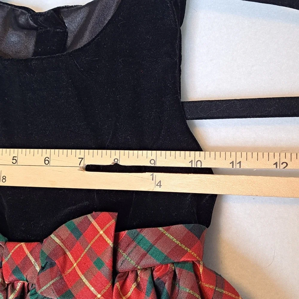 Gymboree Girls 3T‎ Dress Velvet Plaid Holiday Sparkle Bow Party Special Occasion